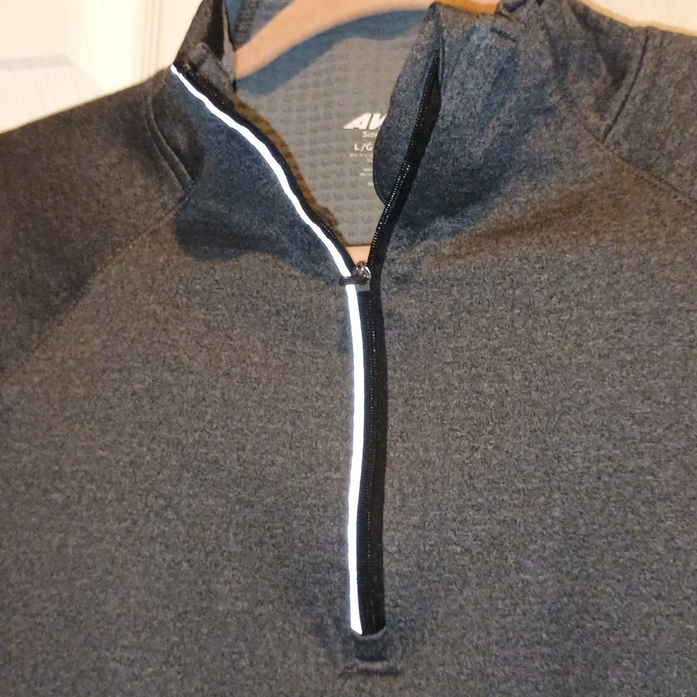 Avia Womens‎ Dark Gray Heathered Quarter Zip Long Sleeve Athletic Pullover Top L - Picture 5 of 12